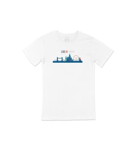 London Londra Skyline Renkli Beyaz Tişört