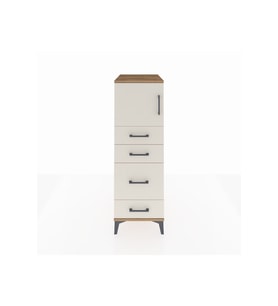 Kronos Dolap Tek Raflı 4 Çekmeceli Tek Kapaklı 44x59x134 Çam-Aytaşı