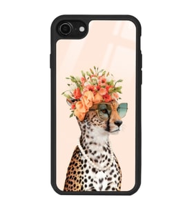 iPhone 7 İnfluencer Leopar Kedi Tasarımlı Glossy Telefon Kılıfı