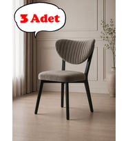 3 Adet Elma Sandalye Modern Kadife Kapitone Sırtlı Mutfak Yemek Odası Balkon Kafe Sandalyesi 85 Cm