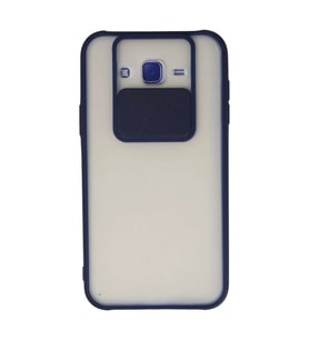 Samsung Galaxy J7 Kılıf Palm Buzlu Kamera Sürgülü Silikon - Lacivert