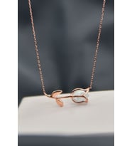 Papatya Silver 925 Ayar Gümüş Beyaz Opal Lale Kolye (Rose)