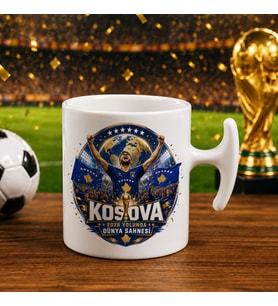 BK Gift Kosova Taraftar Temalı Dünya Futbol Kupası Tasarımlı Hammer Kupa Bardak-4