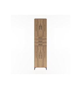 Hyperion Dolap 5 Raflı 3 Çekmeceli 4 Kapaklı 60x44x243 Çam-Çam
