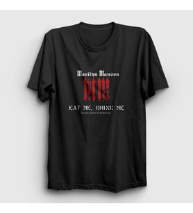 Presmono Unisex Siyah Eat Me Drink Me Marilyn Manson T-Shirt 38341tt
