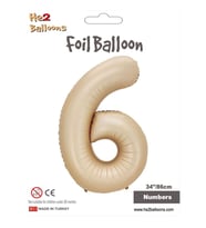 6 Rakam Karamel Folyo Balon 34"