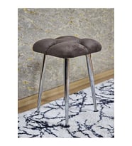 Kare Krom Kaplama Konik Ayaklı Tabure - Oturak - Bar Taburesi - Ayaklı Tabure Kahverengi Renk 48 x 33 Boyut/Ebat (Çok Renkli)