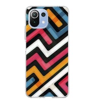 Xiaomi Mi 11 Lite Uyumlu Kapak Labirent Grafiti Tasarımlı Şeffaf Silikon Kılıf
