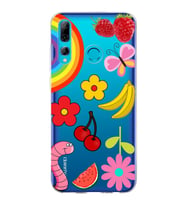 PrintiFy Huawei P Smart Plus 2019 ile Uyumlu 1mm Slim Fit Water Color 5 Baskılı Şeffaf  Kılıf
