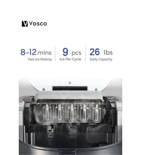 Vosco VHZB-12CS Set Üstü Buz Makinesi 12 Kg Siyah