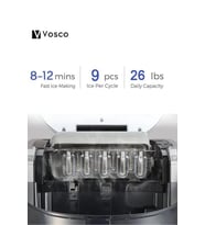 Vosco VHZB-12CS Set Üstü Buz Makinesi 12 Kg Siyah