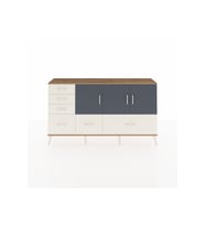 Arges Konsol 4 Raflı 6 Çekmeceli 3 Kapaklı 176x30x99 Çam-Antrasit/Aytaşı