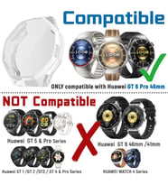 [Soft-Case] Huawei Watch GT6 Pro 46mm için 360° Kasa Koruyucu Yumuşak TPU Kılıf Dokunmatik ve Netliği Etkilemeyen Darbelere Karşı Huawei Watch GT6 Pro 46mm Ekran Koruyuculu Kılıf (Şeffaf)