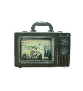 Dekoratif Metal Çerçeve Televizyon Temalı Vintage Hediyelik