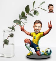 Kişiye Özel Futbolcu Tasarımlı Karikatür Ahşap Biblo Model-1