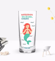 BK Gift Kişiye Özel Renkli Baskılı Masanın En Güzel Kadını Tasarımlı Rakı Bardağı-1 (Beyaz)