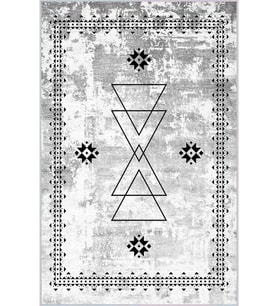 Eliana Home Baskılı, Yıkanabilir Kaymaz Taban Salon Halısı LNA0035-SD1030 100x150 cm (Gri)