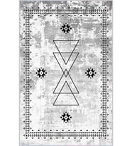 Eliana Home Baskılı, Yıkanabilir Kaymaz Taban Salon Halısı LNA0035-SD1030 100x150 cm (Gri)