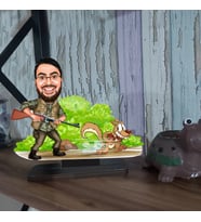 kişiye özel karikatür avcılık biblo