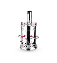 Odunlu SEMAVER 5 LİTRELİK Çift Musluklu semaver Paslanmaz