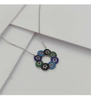 Gümüş Sonsuzluk Model Zirkon Taşlı Kolye 925 Ayar (Karışık)
