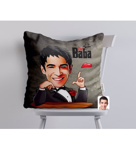 BK Gift Kişiye Özel Godfather Baba Karikatürlü Beyaz Yastık-7
