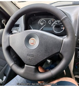 Fiat Palio Albea Araca Özgü Dikmeli Direksiyon Kılıfı NOKTA DÜZ SİYAH İP (Karışık)
