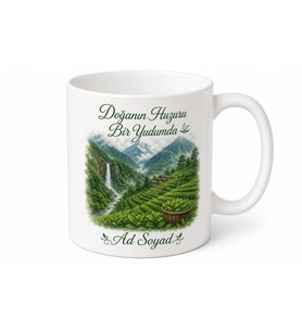 Rize Kalkandere Çağlayan Şelalesi Karadeniz Çay Kırsal Yaşam Baskılı Porselen Kupa Hediye