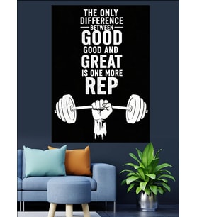 Motivasyonel Fitness Ve Spor Yazısı Dekoratif Kanvas - Mdf Ahşap Tablo