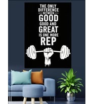 Motivasyonel Fitness Ve Spor Yazısı Dekoratif Kanvas - Mdf Ahşap Tablo