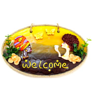 Keyifli Kadınlar El Yapımı Welcome Yazılı Kapı Süsü