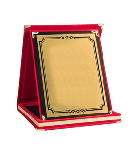 Kişiye Özel Plaket Kırmızı Kadife Kutulu Albüm Plaket 12x16 cm