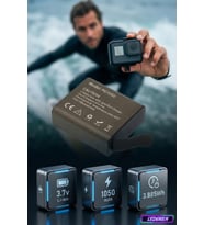 Eken H9R H9 W9 Yedek Batarya PG1050 1050 Mah 3.885WH Pil Aksiyon Kamerası Uyumlu Yedek Pil