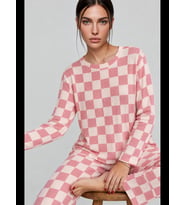 Night Kadın Çizgili Regular Fit Pijama Takımı 4691