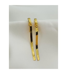 925 Ayar Gümüş Yassı Italyan Küpe (Gold)