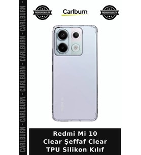 Redmi Mi 10 Clear Şeffaf Clear TPU Silikon Kılıf Cep Koruyucu Cihaz Kabı Aksesuar Ürünü