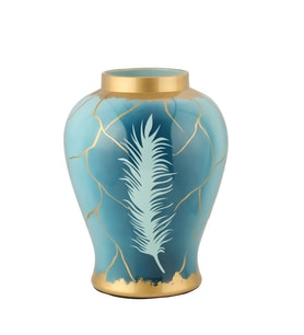 Vitale Plume Mavi Seramik Vazo 35 cm AK.WLT0536