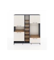 Hyperion Dolap 18 Raflı 8 Kapaklı Tek Askılı 220x44x243 Antrasit-Aytaşı/Çam