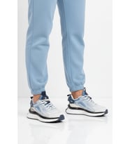 Pierre Cardin Beyaz Mavi Fileli Hafif Esnek Hafızalı Taban Unisex Spor Ayakkabı PCI-10106 G (Beyaz-Mavi)