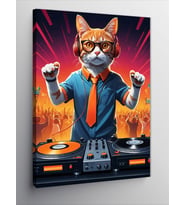 Kanvas Tablo Dj Kedi Partide