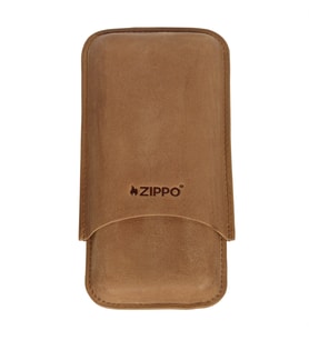 Zippo Vintage Deri Puro Kılıfı Seyahat Humidoru - Kahverengi