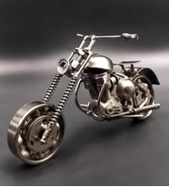 Rulmanlı Dekoratif Metal Motor Biblo (Gümüş)