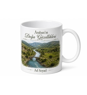 Araban Doğa Güzellikleri Antep Hatırası Seramik Kupa Bardak Hediye