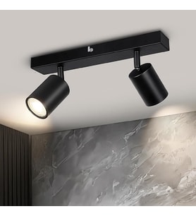 RİOLİGHT MODERN SİYAH SALON,MUTFAK,GİYİNME ODASI,CAFELER2 İÇİN GÜN İŞİĞI METAL 2Lİ SPOT(AMPUL DAHİL)
