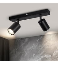 RİOLİGHT MODERN SİYAH SALON,MUTFAK,GİYİNME ODASI,CAFELER2 İÇİN GÜN İŞİĞI METAL 2Lİ SPOT(AMPUL DAHİL)