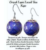 Sertifikalı Lapis Lazuli Taşı Doğal Taş Küpe - Afganistan (Çok Renkli)