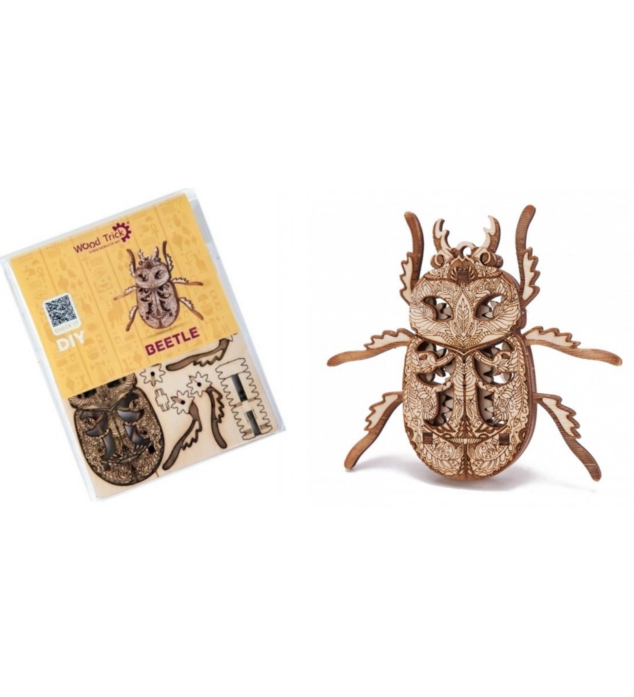 Hobby Özel Ahşap Lego 3D Hareketli Beetle Model Böcek Hediye