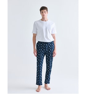 LC WAIKIKI Lacivert Standart Kalıp Desenli Erkek Pijama Alt