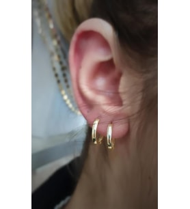 Gümüş 11 mm sarı taşsız halka küpe