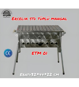 Erçelik ETM-01 Standart Lav Taşlı Tüplü Mangal 32x44x22 cm